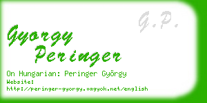gyorgy peringer business card