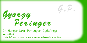 gyorgy peringer business card